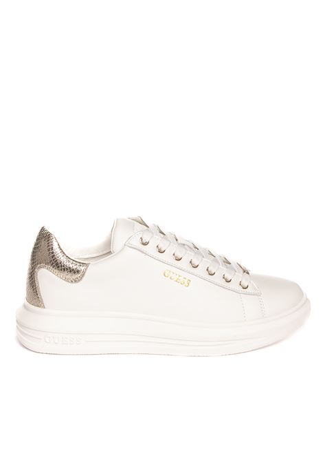 White/gold vibo sneaker GUESS | FL8VIB LEA12VIBO-WHIGO